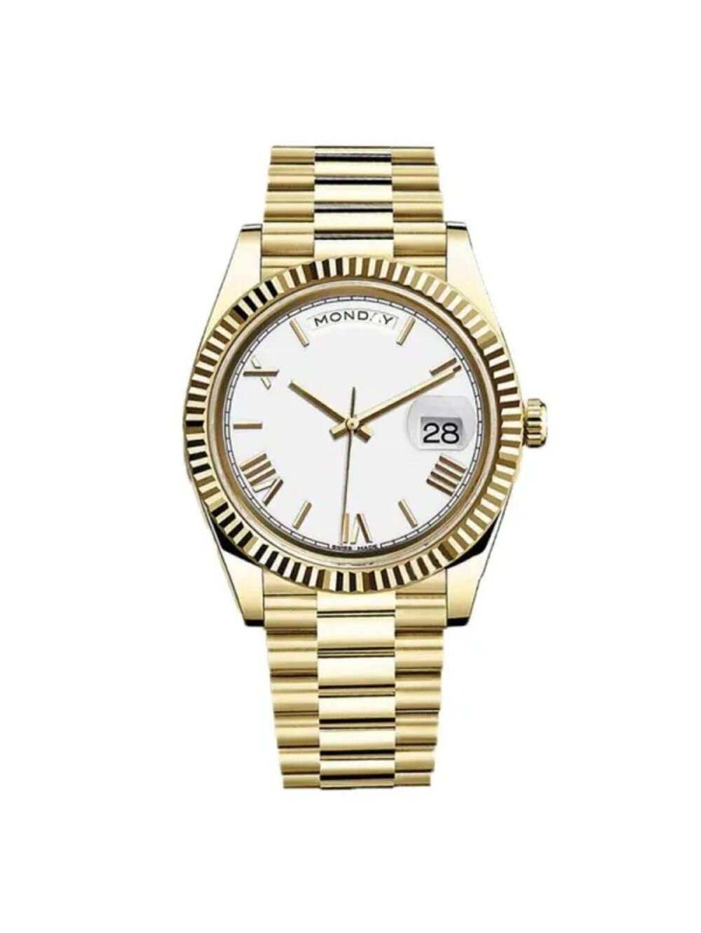 Gold Tone Mechanical Watch el and Sapphire Crystal stock 314